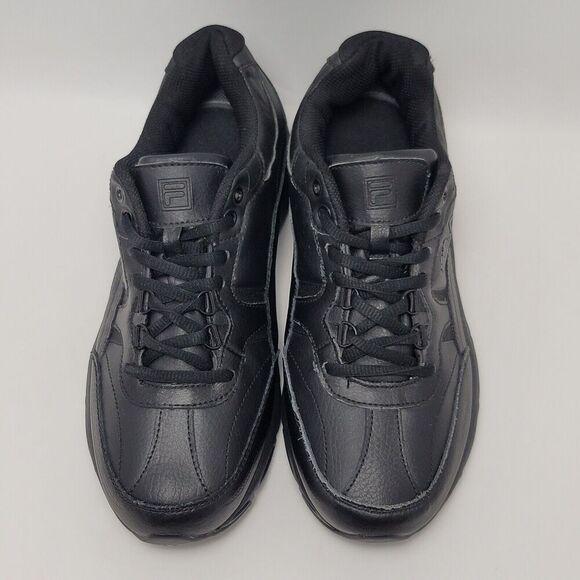 FILA Womens Memory Workshift Slip Resistant Low Leather Sneakers Black Size 9 - Picture 3 of 12
